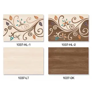 Vieux design de fleur avec des carreaux de mur de texture en bois 30x45cm - Product Image 1