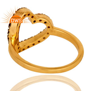 Indian hecho a mano 18K chapado en oro plata esterlina 925 corazón diseño rosa turmalina anillo joyería colección clásica - Product Image 3