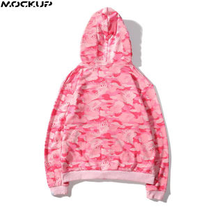 Sweat à capuche en coton pour hommes, design de rue personnalisé, surdimensionné, tout fermeture éclair, blanc, prix de gros, - Product Image 3