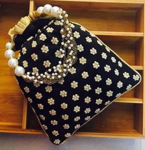 Sac poli en tissu doré brodé, belle pochette de travail, en soie, glaçage élégant, pour fête et mariage, livraison gratuite, @ 2022 - Product Image 1