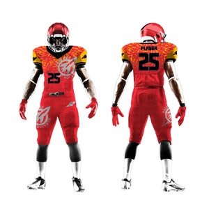 ชุดกีฬาอเมริกันฟุตบอลแบบมืออาชีพ ดีไซน์ล่าสุดปี 2025 เสื้อและกางเกงแบบซับลิเมชั่น สไตล์เสื้อเชิ้ต - Product Image 5