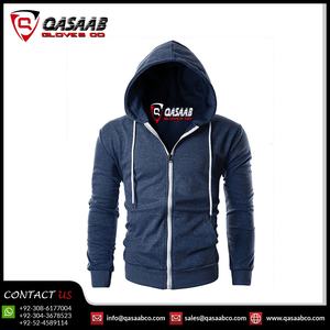 Sweat-shirt à capuche zippé décontracté pour homme, couleur unie, manches longues, pour l'automne-hiver, crocheté - Product Image 4