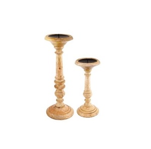 Bougeoir en bois Antique, 1 pièce, 8 pouces, décoration de maison, Look en bois blanc - Product Image 4