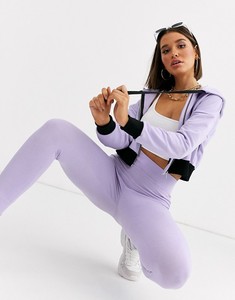 High Quality Wholesale Women's Zipper Crop Top Hoodie With Joggers Pants <b>Tracksuit</b> Set - Product Image 2