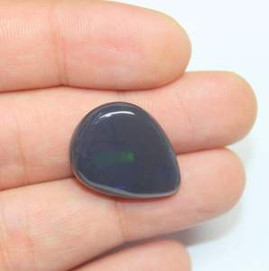 Opale noire australienne naturelle, faite à la main, de haute qualité, cabochon lisse, taille poire, 25x19 mm, pierre précieuse - Product Image 3