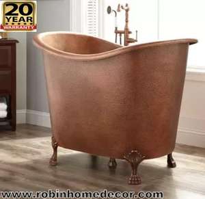 Prix de gros, baignoire autoportante en cuivre de style antique pour l'exportation mondiale à prix de gros en provenance d'Inde - Product Image 2