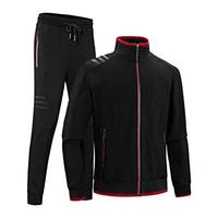 Chándal Deportivo Negro de Alta Calidad con Diseño Personalizado para Hombre, 100% Algodón, Elástico en Cuatro Direcciones, Felpa