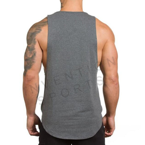 เสื้อแขนกุดสำหรับผู้ชายเสื้อแขนกุดสีขาวและสีเทาพิมพ์โลโก้ตามสั่ง - Product Image 5