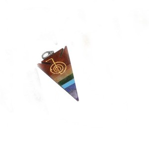 7 <b>Chakra</b> Bonded Arrowheads Choko-Reiki Pendant - Product Image 1