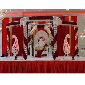 Modern Indian <b>Wedding</b> White Crystal Mandap Trendy White Theme <b>Wedding</b> Crystal Mandap Hindu <b>Wedding</b> Diamond Crystal Fiber Mandap - Product Image 1