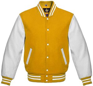 Chaqueta de Béisbol de Lana con Logotipo Personalizado para Adultos, Estilo Universitario, Mangas de Cuero, Relleno 100% Poliéster, Calidad Premium para Hombre - Product Image 1