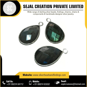 Haute qualité 925 argent Sterling lunette pierres précieuses connecteurs carré coeur forme verre Cabochon résultats de bijoux pour boucles d'oreilles - Product Image 5