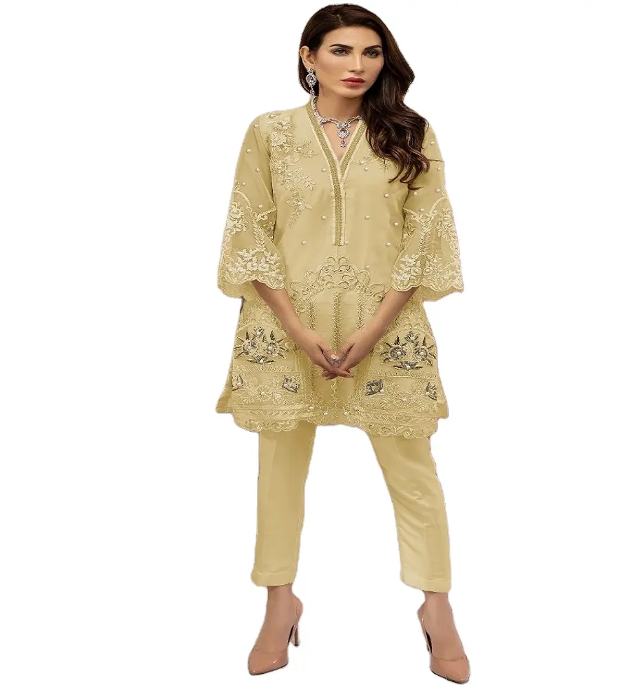 Pakistan geleneksel elbiseler/yaz elbisesi kadın giyim/son ipek Kurti tasarım