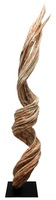 Meuble de salon moderne en bois massif extensible Driftwood avec porte de style Shaker et 5 étagères Liana