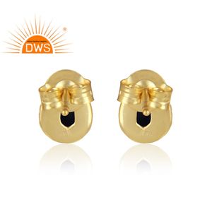 Tear Drop Lapis Lazuli Gemstone Earrings Gold Plated Designer 925 Silver Girls Stud Earrings Jewelry Supplier - Product Image 6