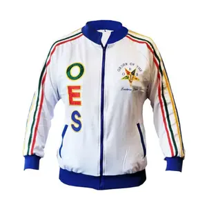 Özel aplike nakış logosu OES polar ceket tam Zip Masonic doğu yıldız yüksek sokak erkek ceketler pakistan
