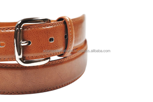 Venta al por mayor Bonded cuero de vaca cinturón de cuero de acero inoxidable grande Durable doble puntadas de moda Casual negro para negocios - Product Image 4