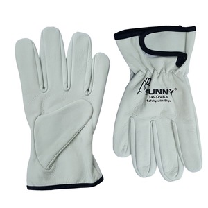 Cow Grain Leather <b>Driver</b> Work <b>Gloves</b> with Split Leather Back - Product Image 4