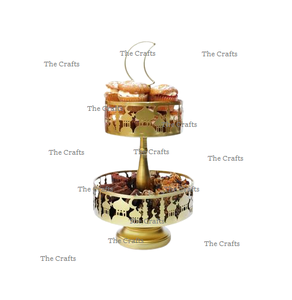Bandeja de servicio de metal dorado para uso especial en Ramadán, bandeja islámica decorativa de tamaño y formas personalizadas - Product Image 4