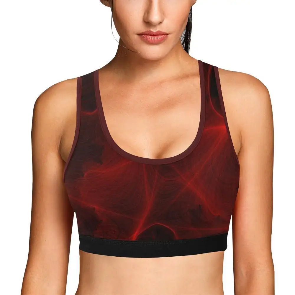 Breathable Fast Dry Running Sport Bra Wholesale Women Cross Back High Support Yoga Sports Bra Quantity Fitness Red Shirts