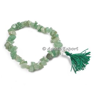 Green Agate Chips <b>Crystal</b> & Rhinestone Power Unisex <b>Bracelets</b> - Product Image 1