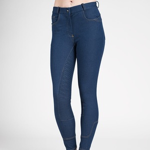 New Design Equestrian Clothing on 4 Way <b>Stretch</b> <b>Denim</b> Jodhpurs Pants Custom Manufacturing Stylish Horse Riding Breeches - Product Image 1