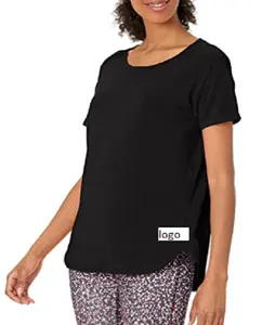 เสื้อยืดคอกลมน้ำหนักเบาแบบผ่อนคลายสำหรับผู้หญิง,โพลีเอสเตอร์64% เรยอน33% ผ้าสแปนเด็กซ์3% นำเข้าจากบังกลาเทศ - Product Image 1