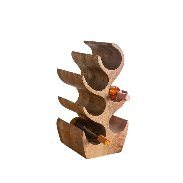 Home Hotel Bar Counter Holz Wein regal Kreative Wellenform Tischplatte Weinflasche Display Rack Wein regal