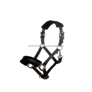 Custom Designer Handmade Factory Soft Fleece <b>Padding</b> Mink Black 100% Nylon Horse Halter Wholesale with Anti Rust Hardware - Product Image 1