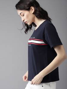 Camiseta de algodón con estampado personalizado para mujer, camisetas lisas de manga corta con cuello redondo - Product Image 3