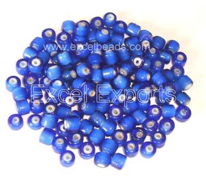 White Heart <b>Beads</b> - Blue Glass <b>Beads</b> 5x7mm Size - Product Image 1