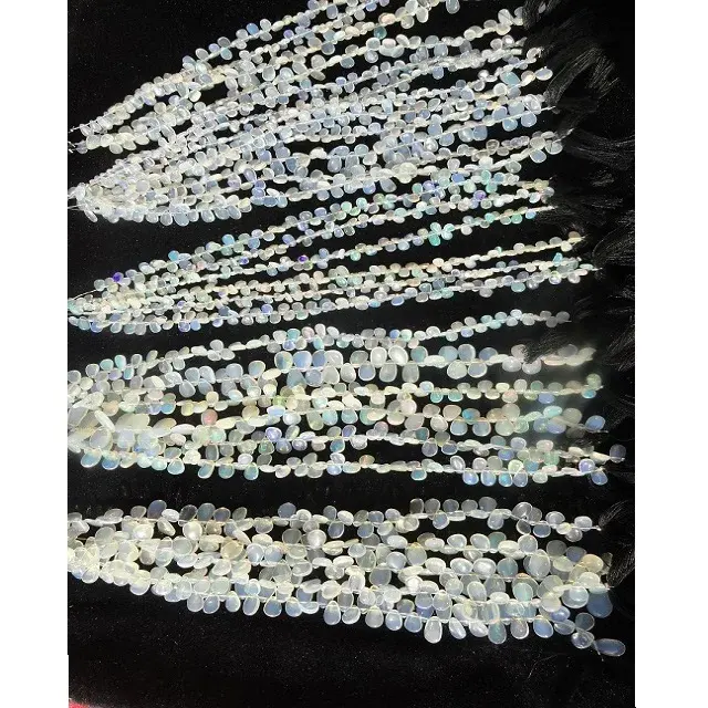 Äthiopische Opale Briolette schöne hohe Qualität mit schönen Perlen natürliche hochwertige weiße Farbe von indischem Verkäufer lieferung