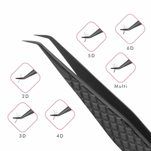 Top Quality Stainless Steel Eyelash Extension <b>Tweezer</b> in Black Color with Diamond Cut Design with Your Own Logo, Eyelash <b>Tweezer</b> - Product Image 4