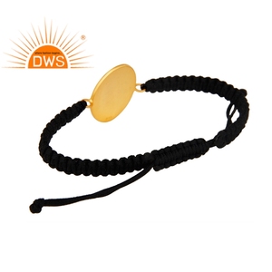 Luvin — Bracelet en macramé en émail Orange, bijoux indiens plaqué or 18k, argent Sterling, vente en gros - Product Image 3