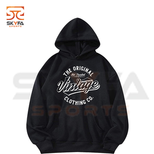 Sweat à capuche à manches longues pour homme, 50 coton, 50 Polyester, imprimé, surdimensionné, noir, vente en gros - Product Image 6