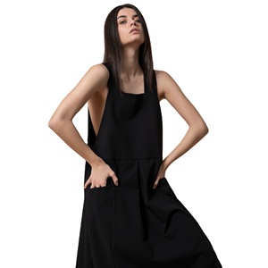 SM Tablier de qualité supérieure italien 100% avec larges bretelles, poches et longue pliure centrale, emmanchures larges, idéal pour la journée - Product Image 1