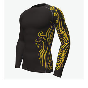 Maillot de bain personnalisé uv upf 50 + mma bjj, protection contre l'éruption cutanée à manches courtes pour hommes, combinaison de surf, chemise de compression mma - Product Image 4