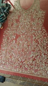 <b>RED</b> HEAVY TOP PANT DRESS EMBELLISH EMBROIDERY WITH CRYSTAL GLASS BEADS,DABKA,WORK for Party-WEAR/WEDDING@ 2022 - Product Image 2