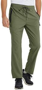 Pantalon de survêtement en nylon pour hommes, personnalisé, 100%, pantalons coupe-vent avec fermeture éclair élastique, vente en gros - Product Image 3