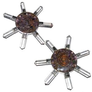 Generador de energía de orgón de amatista tallada, artículo metafísico de piedras preciosas para curar, grabado de estilo de amor comprable - Product Image 1