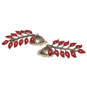 treanding handpainting silver look alike hoop stud earings - Product Image 2