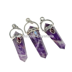 พลอยอเมทิสต์ Double Point จี้ - Product Image 1