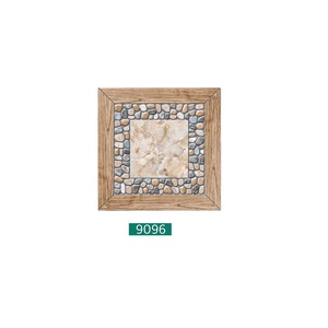 Brown color tiles with <b>cream</b> color square design porcelain floor tiles 40x40cm - Product Image 3