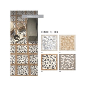 Diseño hexagonal de cerámica sobre baldosas rústicas de textura de madera 40x40cm - Product Image 3