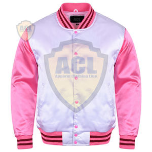 Veste d'adaptateur légères en satin, rose et blanc pour hommes et femmes, logo personnalisé, tenue simple, unisexe - Product Image 1