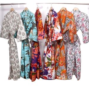 Bata para Mujer, Ropa de Dormir, Batas de Dama de Honor para Verano, Otoño y Primavera, Fabricación al por Mayor, Talla Única, Nuevo Kimono de Algodón Estampado - Product Image 2