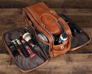 Groomsmen Gift Monogrammed Toiletry Bag, Water-Proof PU Leather Dopp <b>Kit</b> <b>Shaving</b> <b>Kit</b> Bag, Best Men Gift, Father's Gift, Christma - Product Image 1