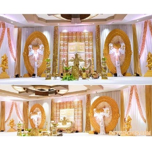 การตกแต่งเวทีงานแต่งงานแบบอินเดียที่สง่างาม  ฉากงานแต่งงานแบบราชวงศ์และกรอบตกแต่งธีมราชวงศ์  ฉากงานแต่งงานแบบราชวงศ์ในแคนาดาและสหรัฐอเมริกา - Product Image 1