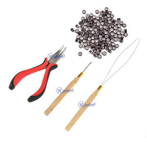 Alicates para extensiones de pelo de acero inoxidable al por mayor con mango de goma, herramientas con logotipo privado a granel - Product Image 2