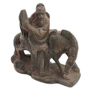 Piezas de declaración antiguas hechas a mano, estatua de latón, esculturas de caballo de hombre viejo chino, artículos de regalo de decoración de estatuilla - Product Image 3